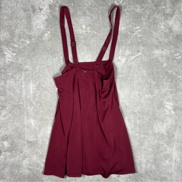 Modcloth Skirt Womens 1x Overall Winner Wine Flowy Holiday Academia Prep Grunge - Picture 6 of 7